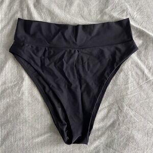 High-Waisted Black Bikini Bottom